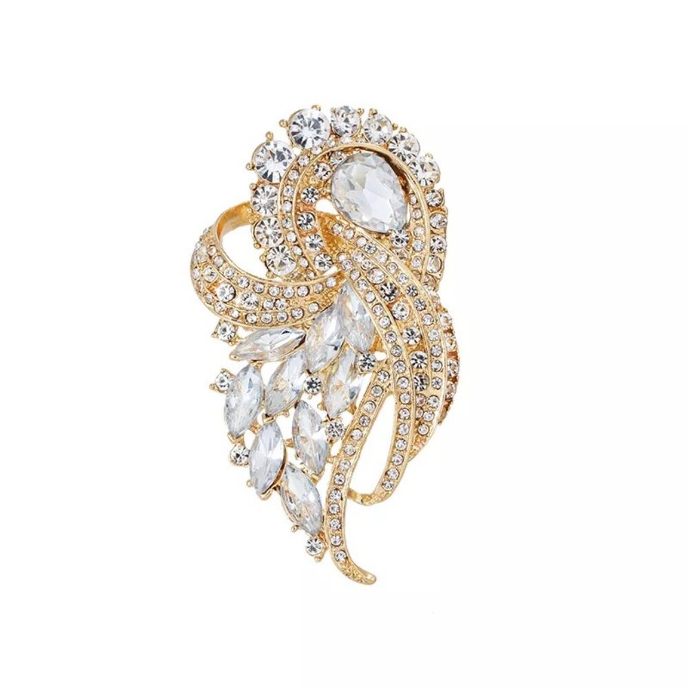 Large Rhinestone Crystal Brooch
